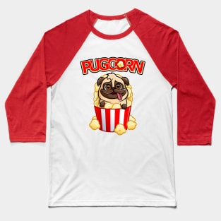 Pug Corn Popcorn Baseball T-Shirt